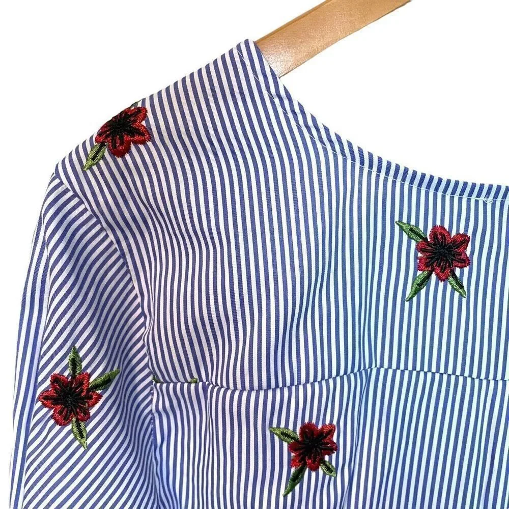 Striped Split Neck Top Made in Italy - Picture 8 of 8